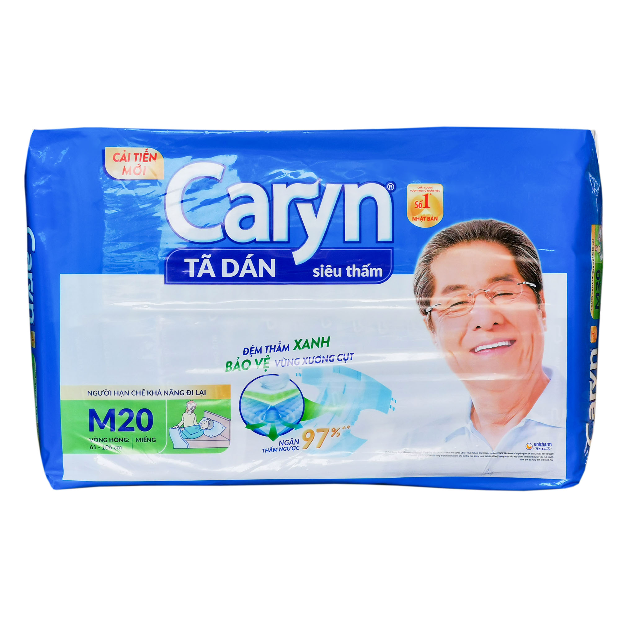 Tã Dán Siêu Thấm Caryn Size M20/L20