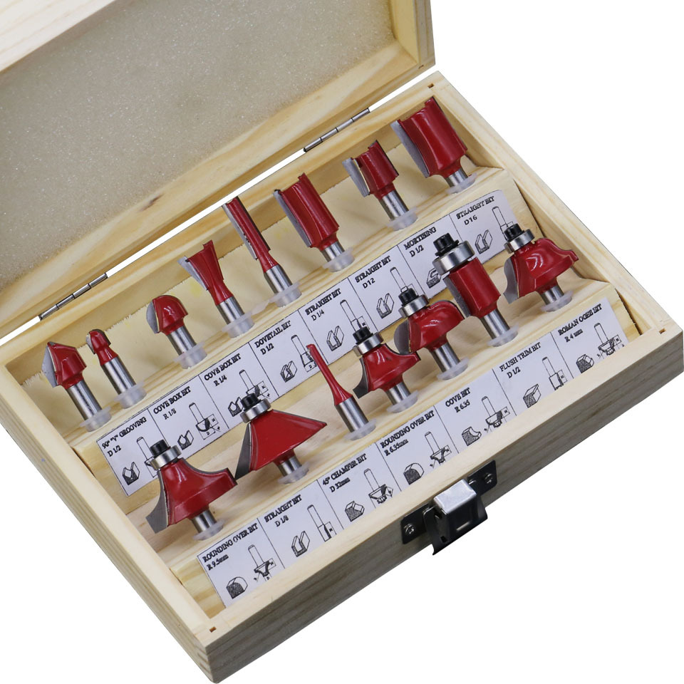 Bộ mũi soi gỗ cốt 12ly7 - Mũi phay gỗ
