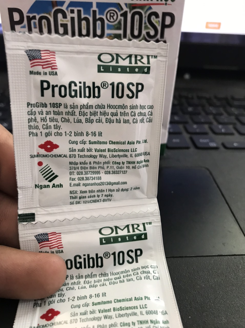Phân bón lá PROGIBB 10SP GA3 MỸ 2 Gói 1g