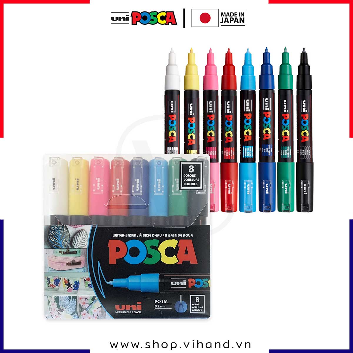 SET Bút sơn nước vẽ đa chất liệu Uni Posca
