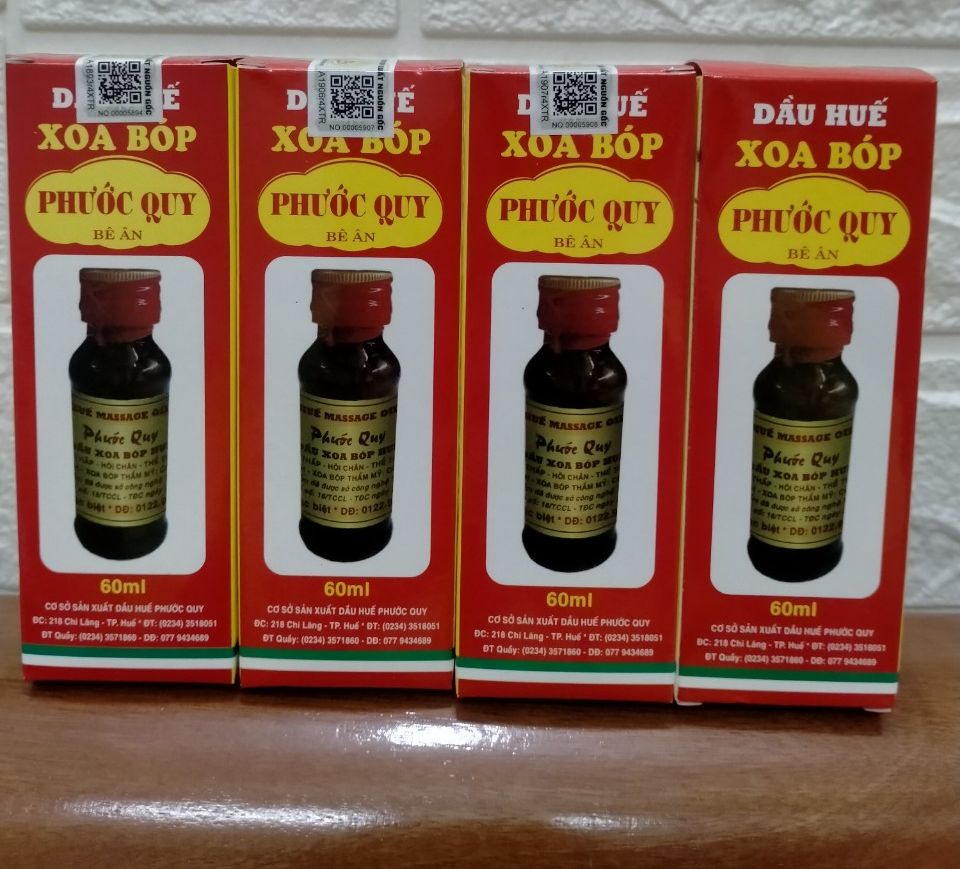 Dầu xoa bóp massage Huế Phước Quy ( chính hãng chai 60ml , loại có hộp )