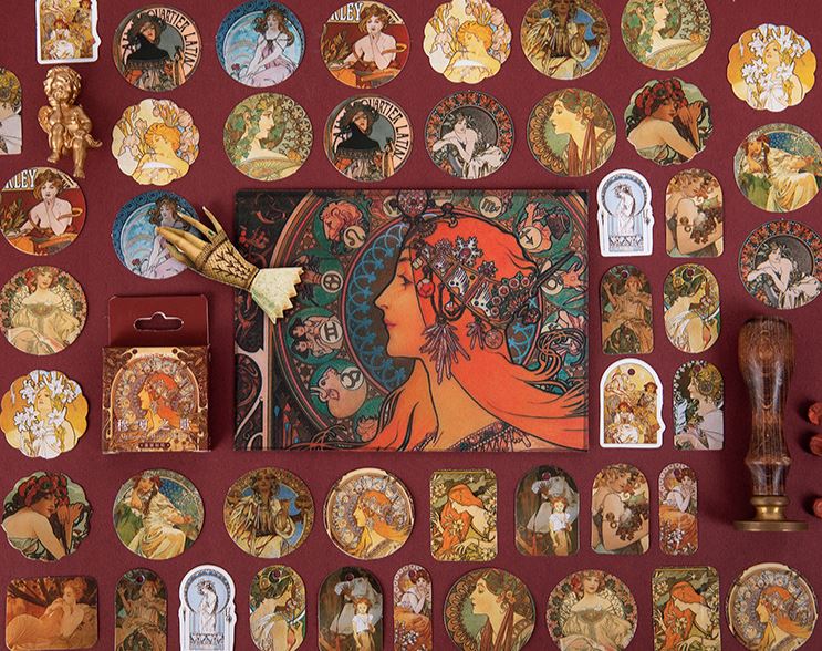 Bộ 46 Sticker Tranh Phụ Nữ Phục Hưng E119