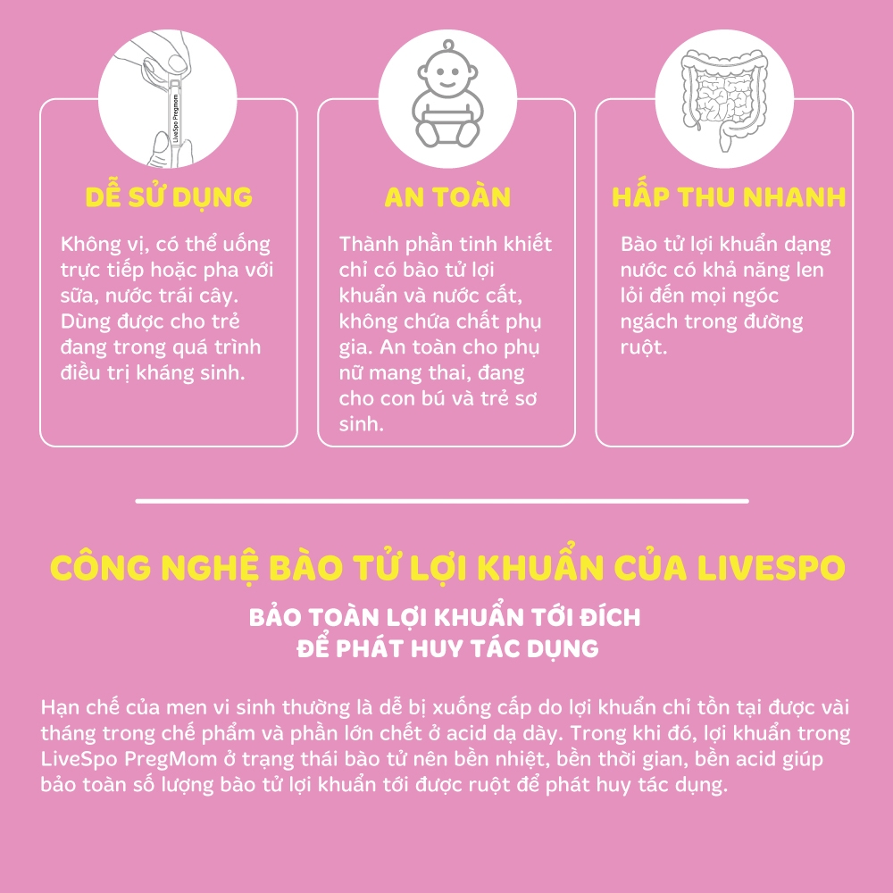 Men vi sinh Preg-mom (20 ống/hộp)