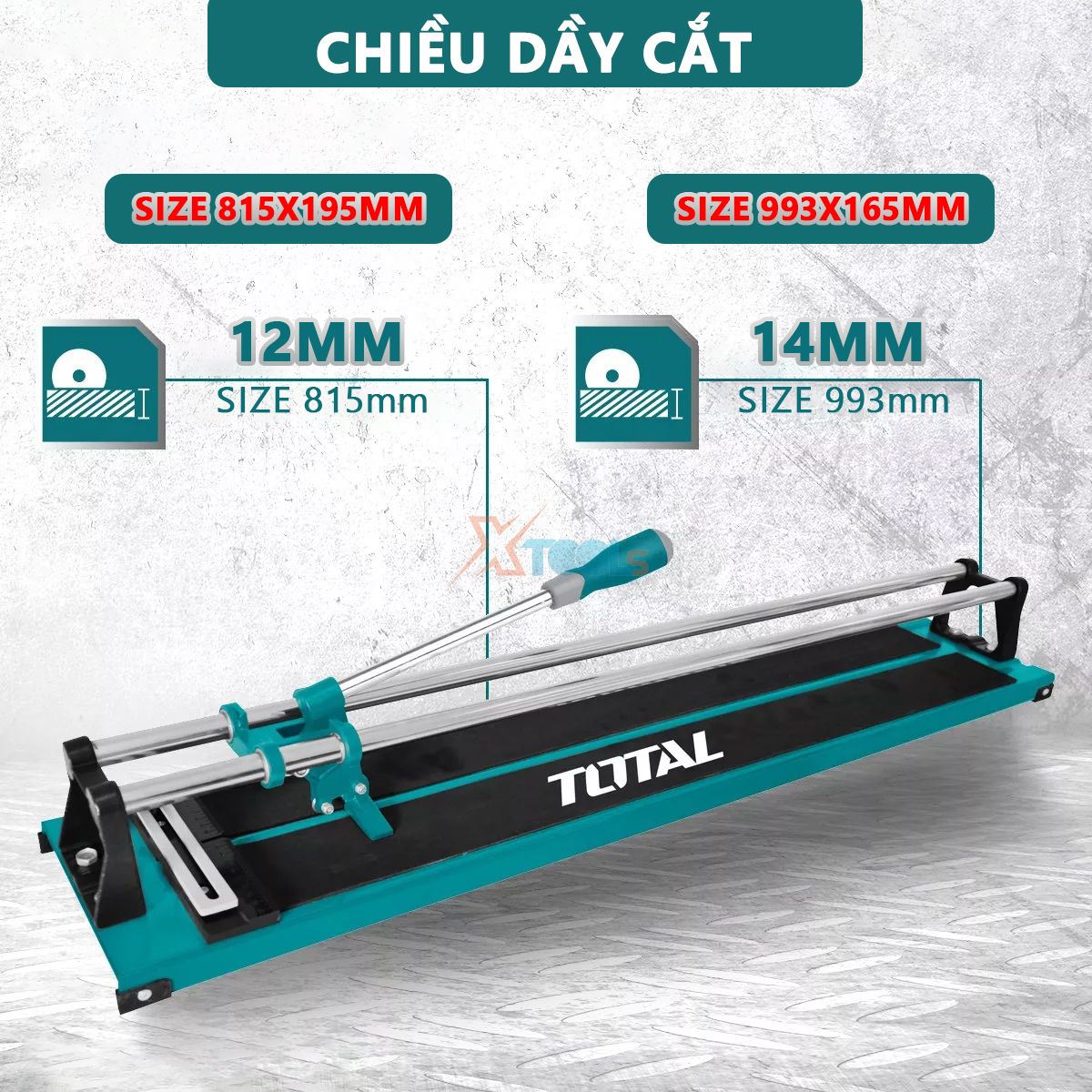 Bàn cắt gạch men đẩy tay TOTAL THT576004 dao cắt gạch chiều dài cắt 60-80cm thanh trục đôi tránh vỡ gạch khi cắt