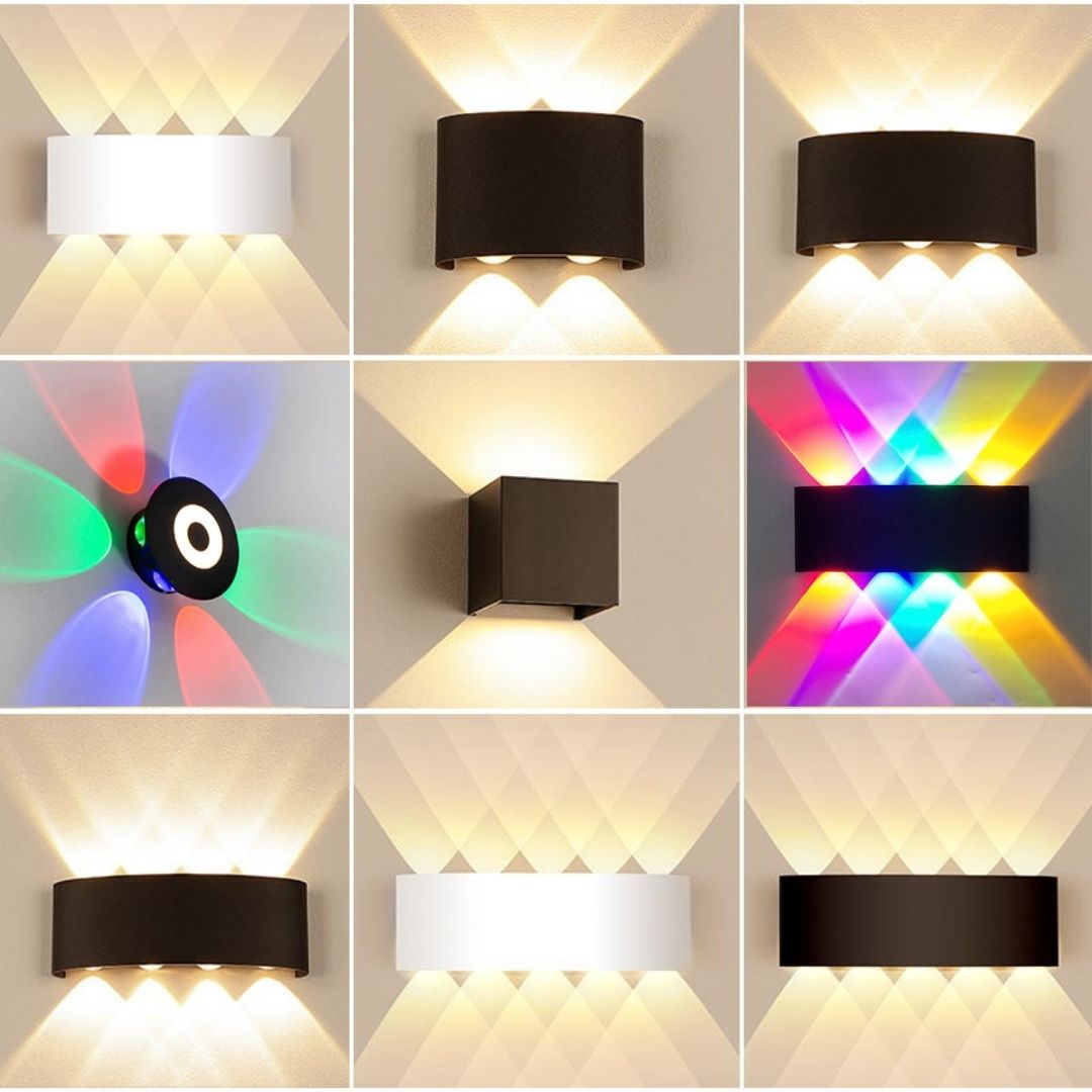 Đèn led hắt tường trang trí 2 đầu gắn tường kháng nước 220v