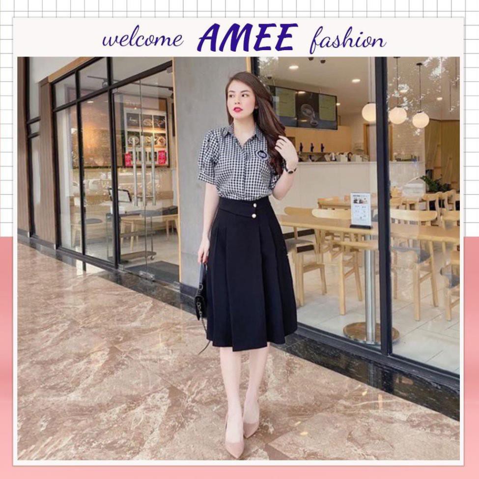 MOLLYNISTA- Váy Amee xanh mint đắp chéo 3 nút tiểu thư nữ tính thiết kế cao  cấp đi chơi đi tiệc - Chân váy | ThờiTrangNữ.vn