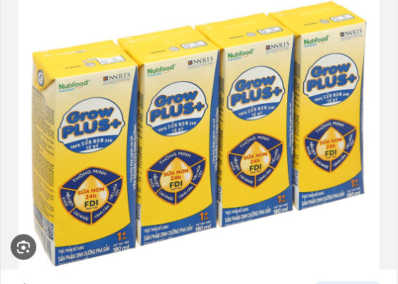 Thùng 48 Hộp Sữa Bột Pha Sẵn Nutifood GrowPLUS+ Sữa Non (Vàng) 180ml