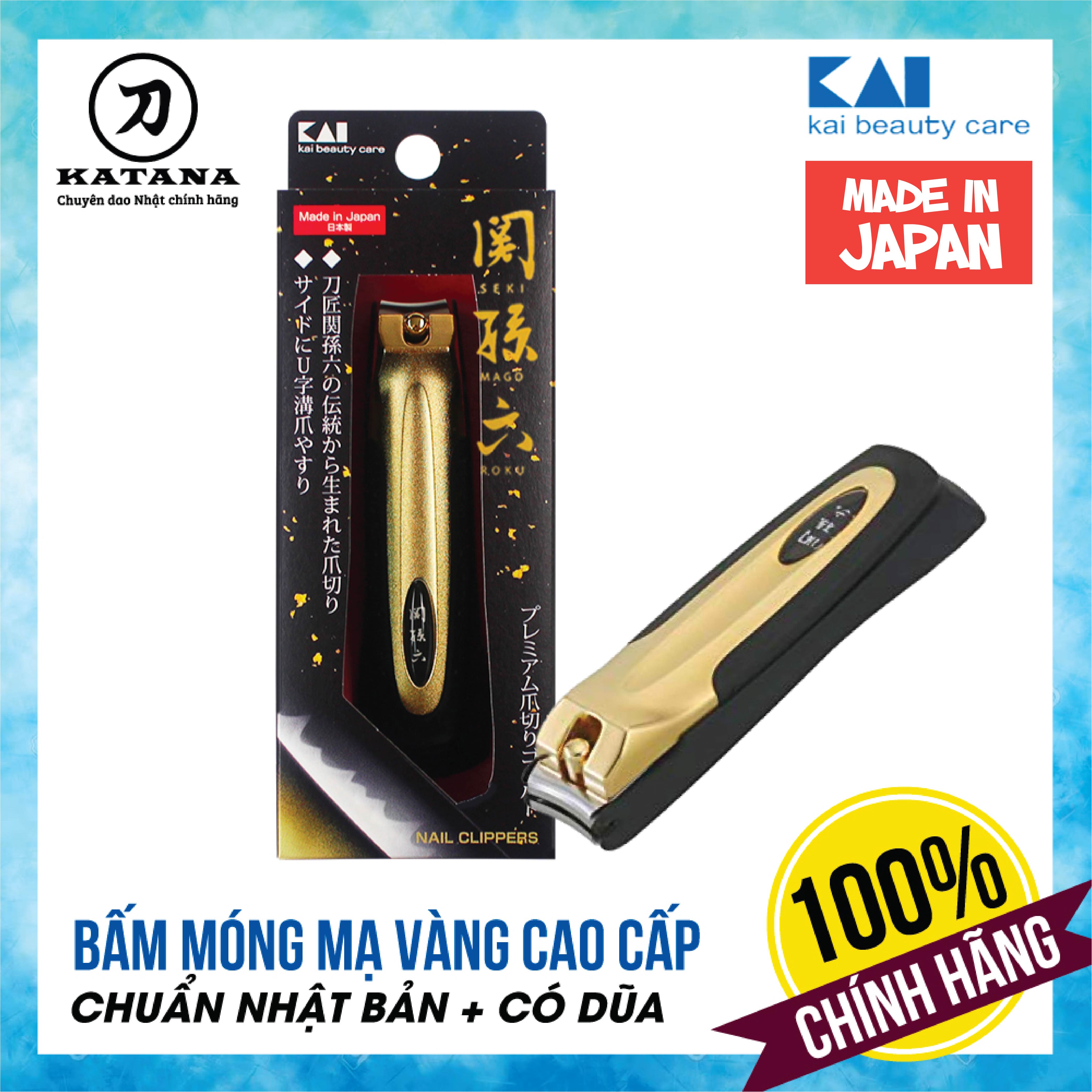 Bấm móng tay cao cấp Nhật KAI Seki Magoroku (Mạ vàng) HC1843