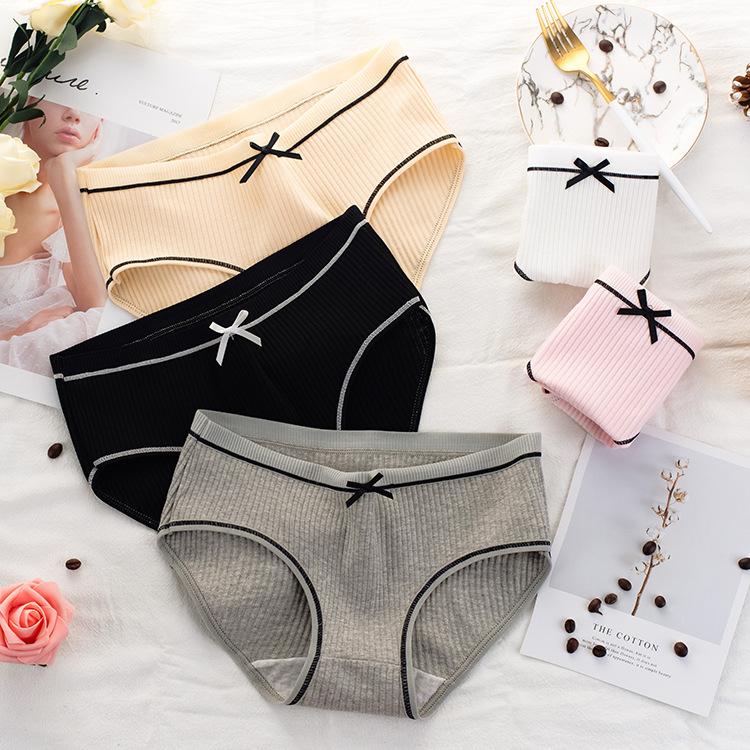 Quần Lót Nữ Muji - Combo 5 Quần Lót Cotton Nơ Gân Tăm Tre  Kháng Khuẩn Ngăn Mùi Hôi Thoáng Mát Công Nghẹ Mới
