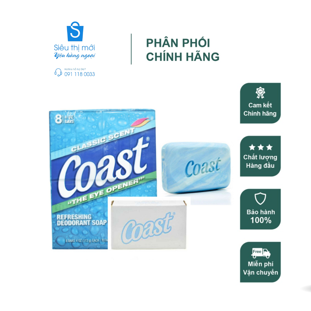 XÀ BÔNG CỤC COAST HÀNG MỸ 113g ( Nguyên Lốc 8 Cục)