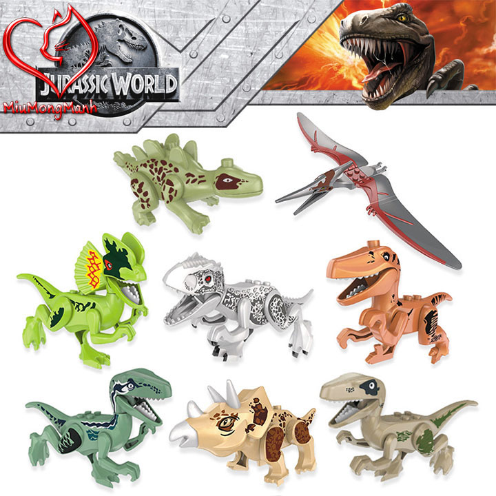 Bộ 8 Khủng Long Cực Đẹp Nhiều Loài Dinosaur Lego MC Đồ Chơi Lắp Ráp Xếp Hình