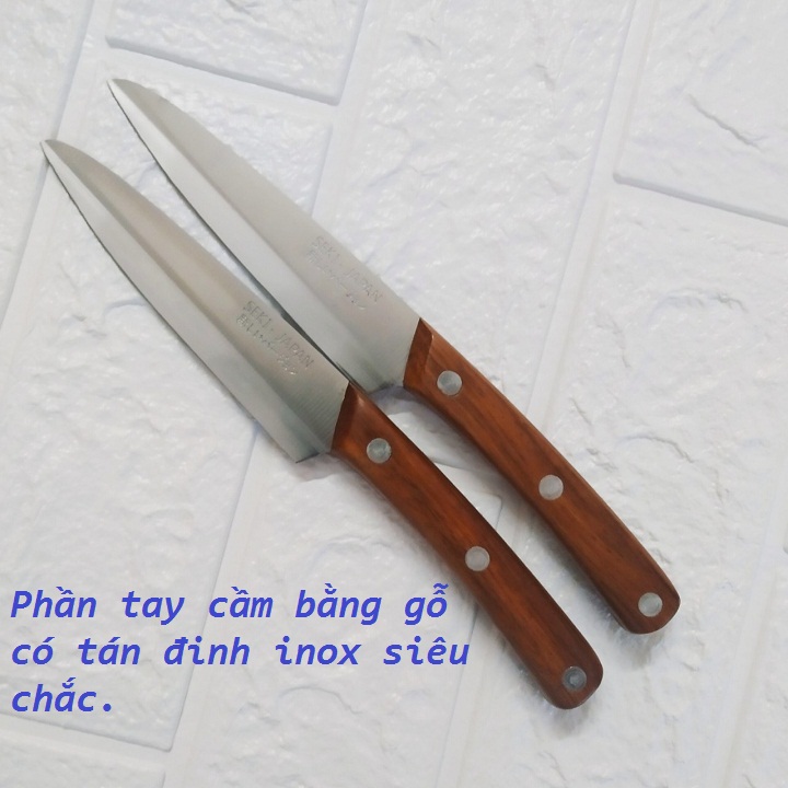 Dao gọt Seki Nhật Bản cán gỗ thép không gỉ dài 23cm