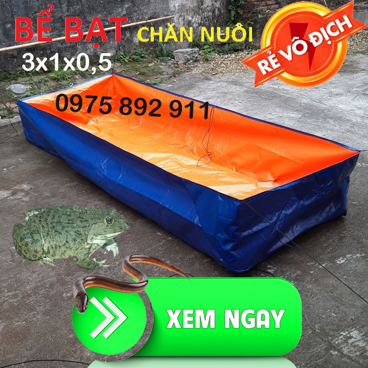 BỂ BẠT NUÔI ỐC ẾCH LƯƠN, CÁ TRẠCH - LOẠI 3x1x0,5