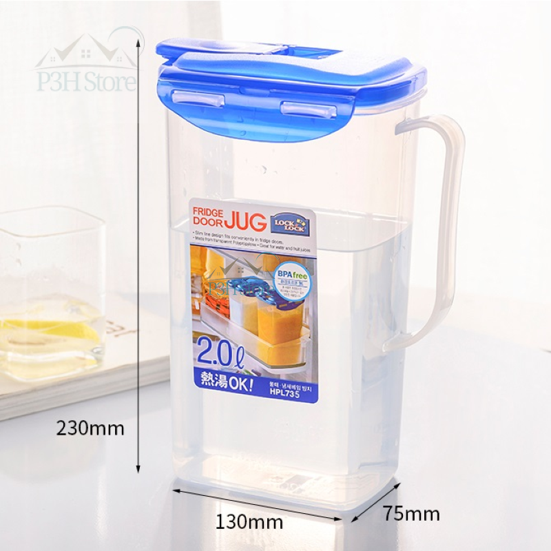 Bình nước nhựa lock&lock nhiều dung tích 1.5l hpl733 , 2l hpl735 , 3l hap607 dạng rót có tay cầm , dễ dàng cầm nắm, nắp đóng mở thuận lợi