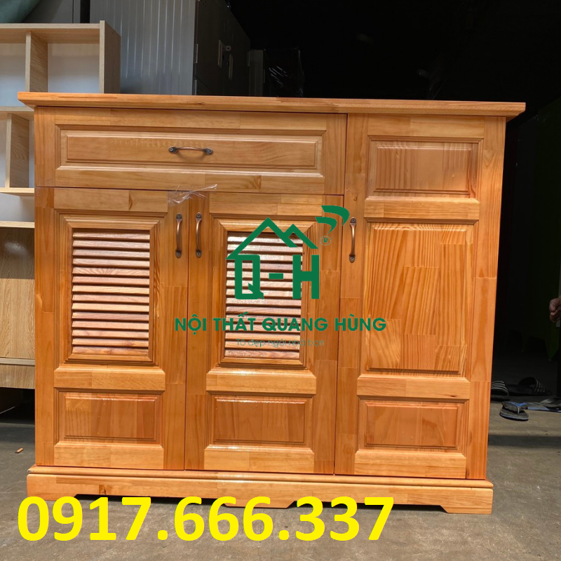 TỦ GIÀY DÉP GỖ THÔNG MÀU NÂU 1M2 CAO CẤP