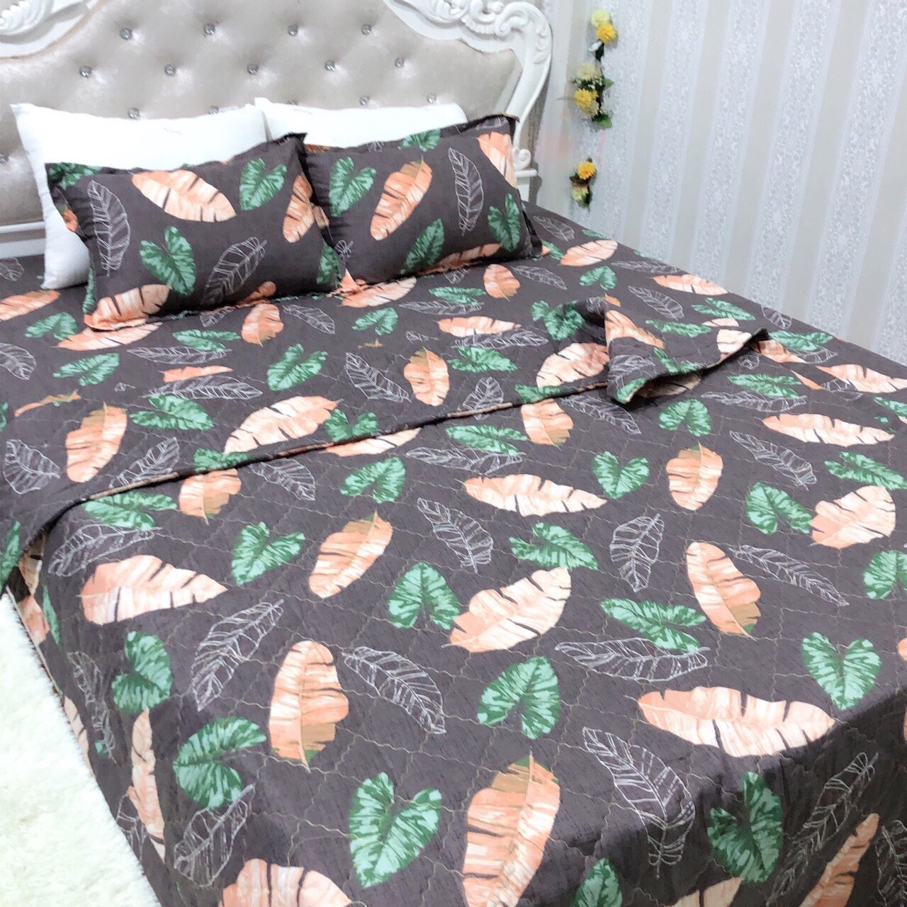 [ RẺ VÔ ĐỊCH ] Set 5 món chăn hè ga chun poly cotton (chăn, ga, gối, vỏ ôm)