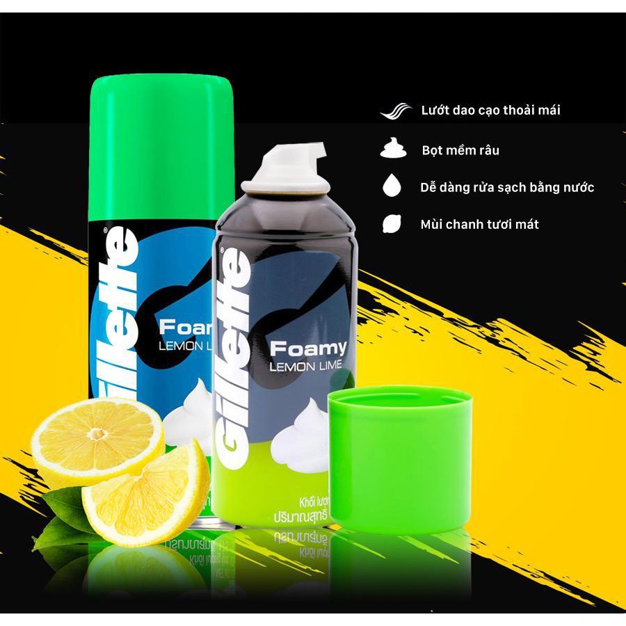 [Siêu thị WinMart] - Bọt cạo râu Gillette Foamy Lemon Lime 175g