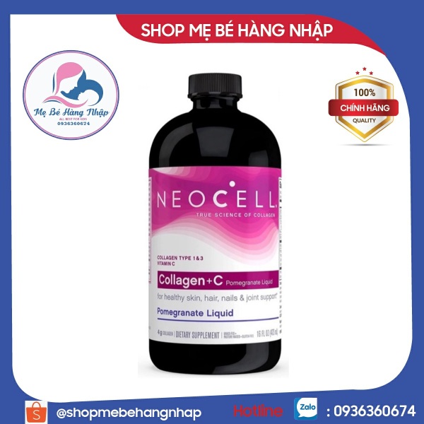 Nước Collagen Lựu NeoCell  Collagen + C Pomegranate Liquid của Mỹ 4000mg 473ml
