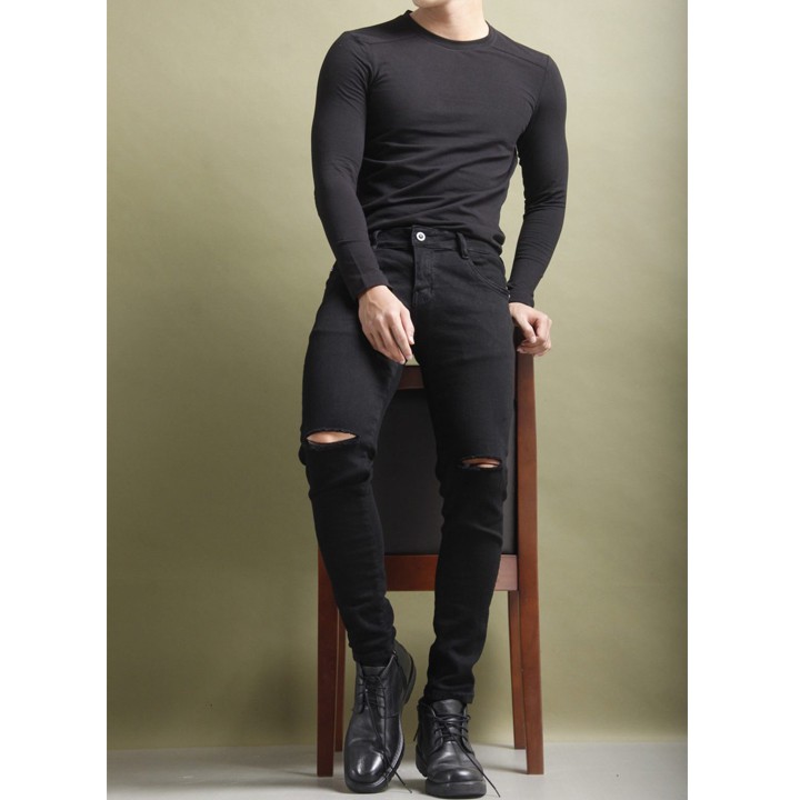 Quần jean nam cotton co giãn mềm mịn phom ôm dáng hàn