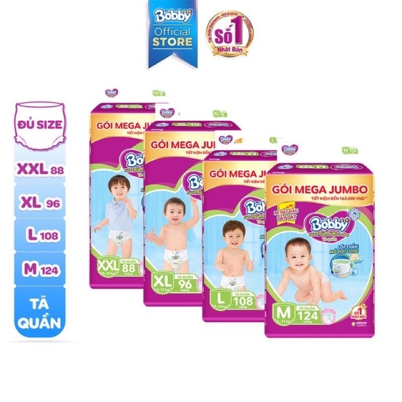 Tã quần Bobby Mega Jumbo XL96