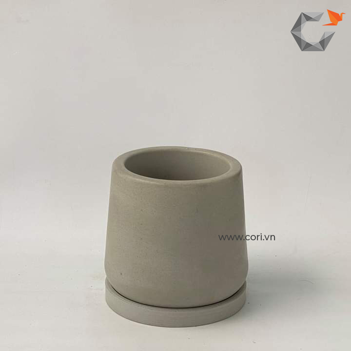 Chậu xi măng cap cấp Cori, chậu hình thang