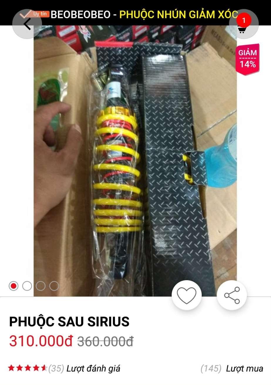 phuộc sirius jupiter màu vàng (1 cặp 2 cái)
