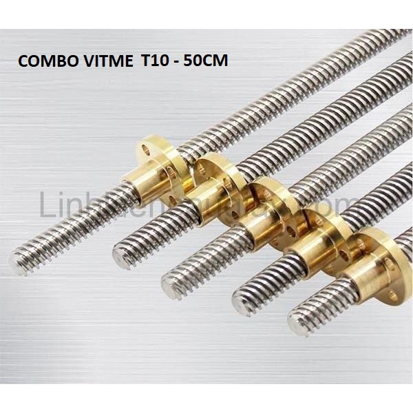 Combo Vitme T10, đai ốc T10 (Bước 8) Dài 50cm