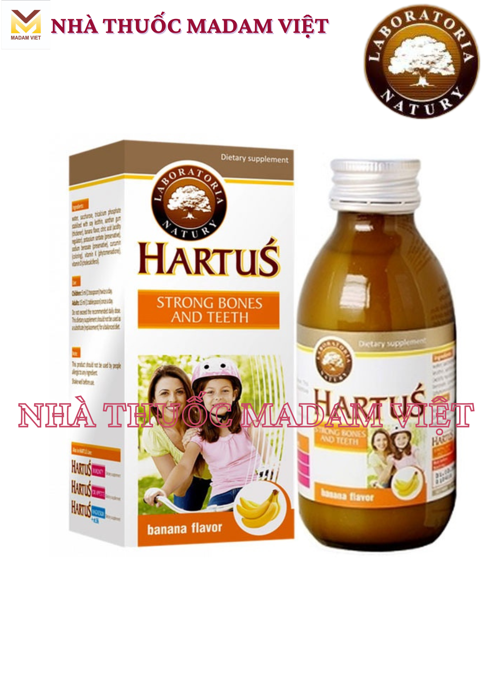 Siro HARTUS Strong Bones and Teeth Vị Chuối (150ml)