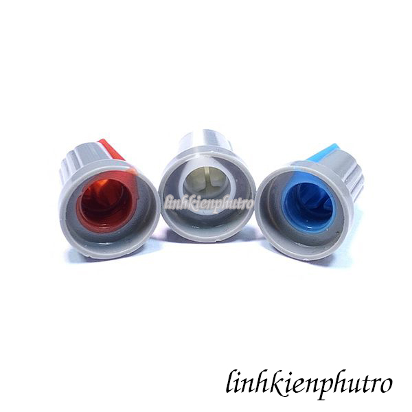 [HCM]Combo 10 cái Núm Chiết Áp Nón 6mm Thân Xám - Trục D