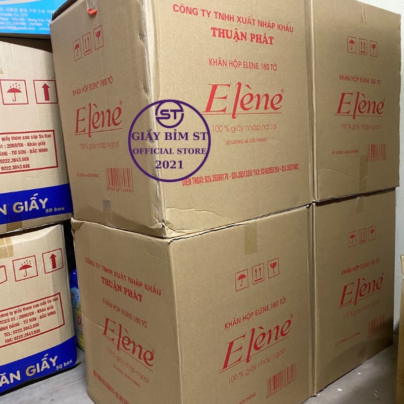Giấy ăn rút lụa Elene Hộp giấy 180 tờ x 2 lớp