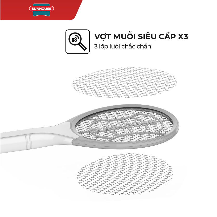 Vợt muỗi SUNHOUSE SHE-E350 MÀU XANH