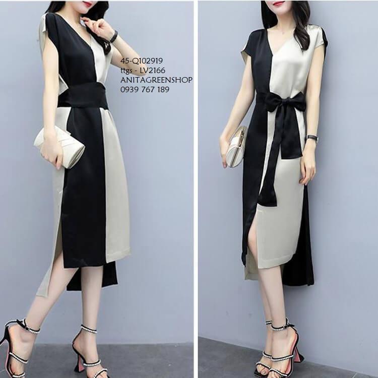 Q102919 ĐẦM PHỐI MÀU CỘT NƠ
