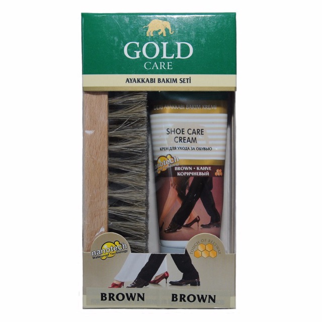 Bộ bàn chải và kem đánh giày goldcare 80ml gc 1006