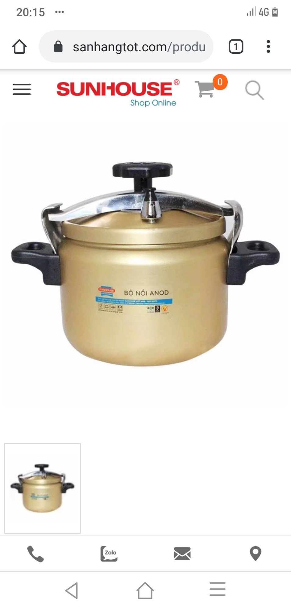 nồi áp suất ga sunhouse SHA860 (6lit)