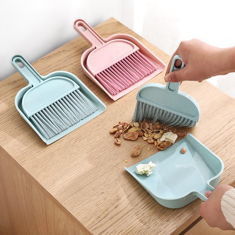 Dụng cụ vệ sinh nhà cửa thông minh 2 trong 1 MẪU MỚI, chổi quét dọn mini kèm đồ hốt rác giúp dọn sạch bụi bám trên máy tính, góc tủ, cửa sổ,..