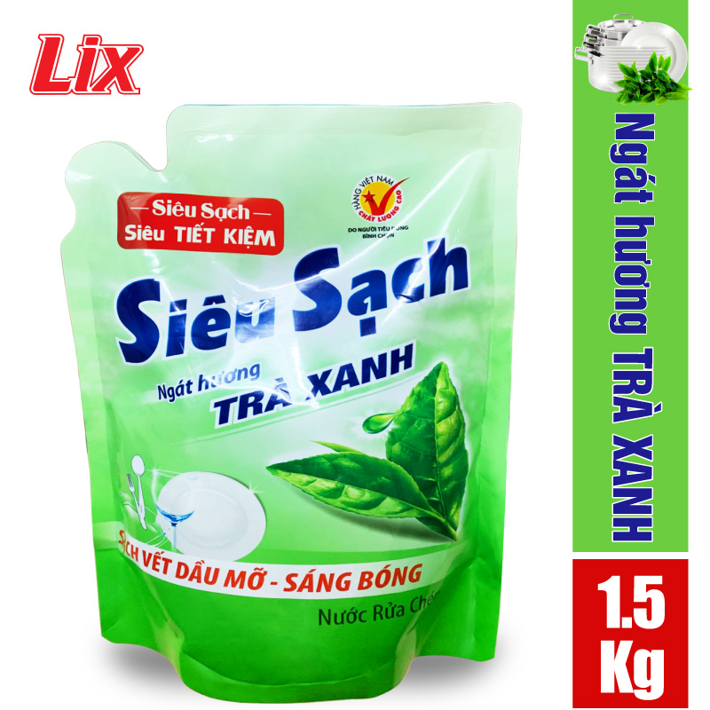 BÁO GIÁ NƯỚC RỬA CHÉN MỸ HẢO 1.6KG - HƯƠNG TRÀ XANH | Shopee Lazada Sendo Tiki mới nhất 52 Túi Nước Rửa Chén Lix Siêu Sạch Hương Trà Xanh 1.5Kg N8102 - Sạch Bóng Vết Dầu Mỡ