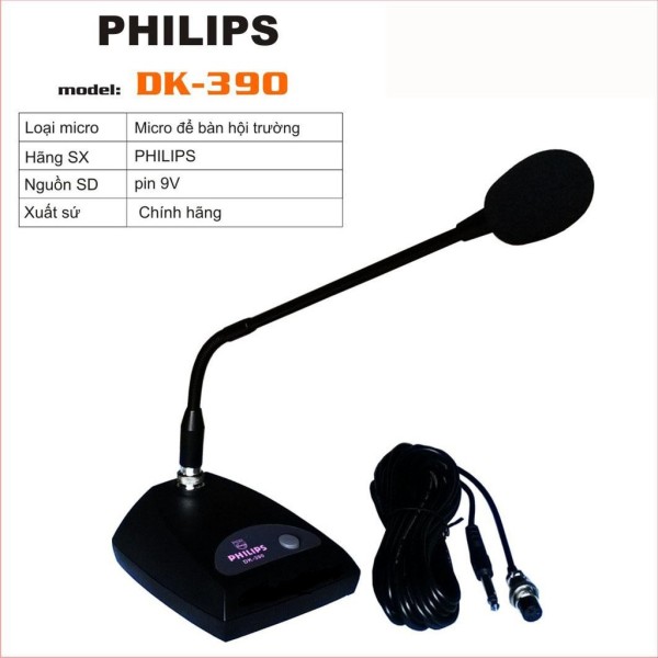 ☘️MICRO CỔ NGỖNG ĐỘ NHẠY CAO PHILIPS DK390 micro để bục micro phát biểu cao cấp chuyên dùng cho phòng họp hội nghị