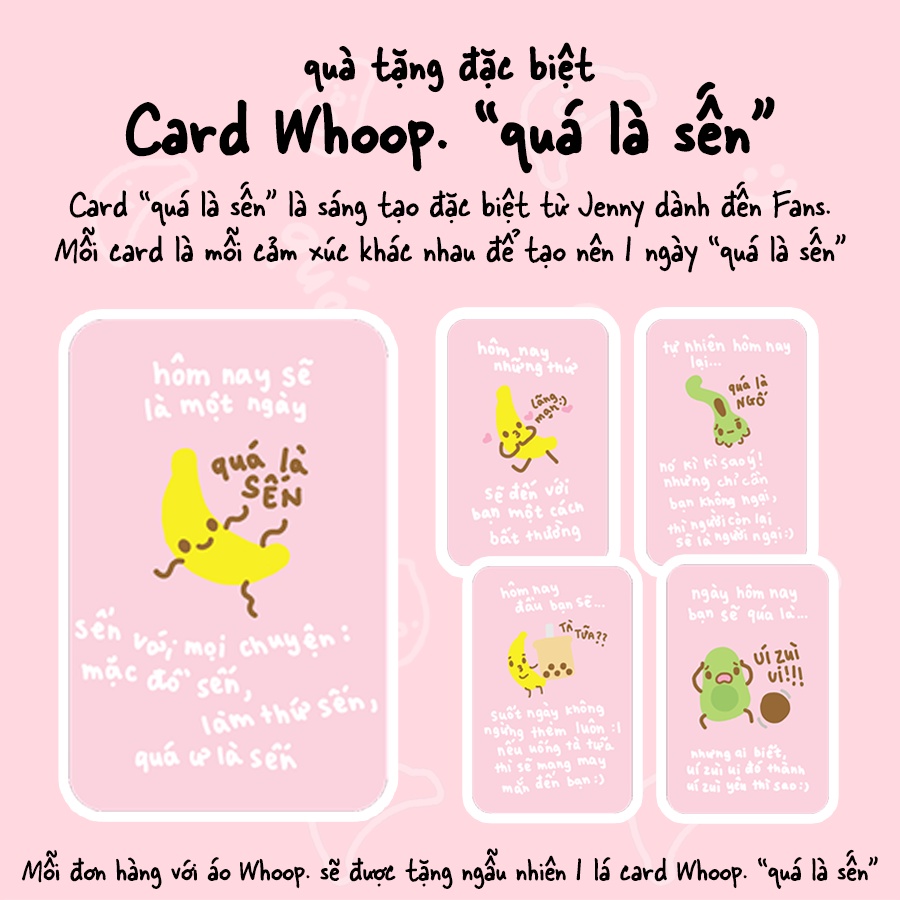 LUCKÁo Thun WHOOP. Limited Kẹo Chuối - Trắng