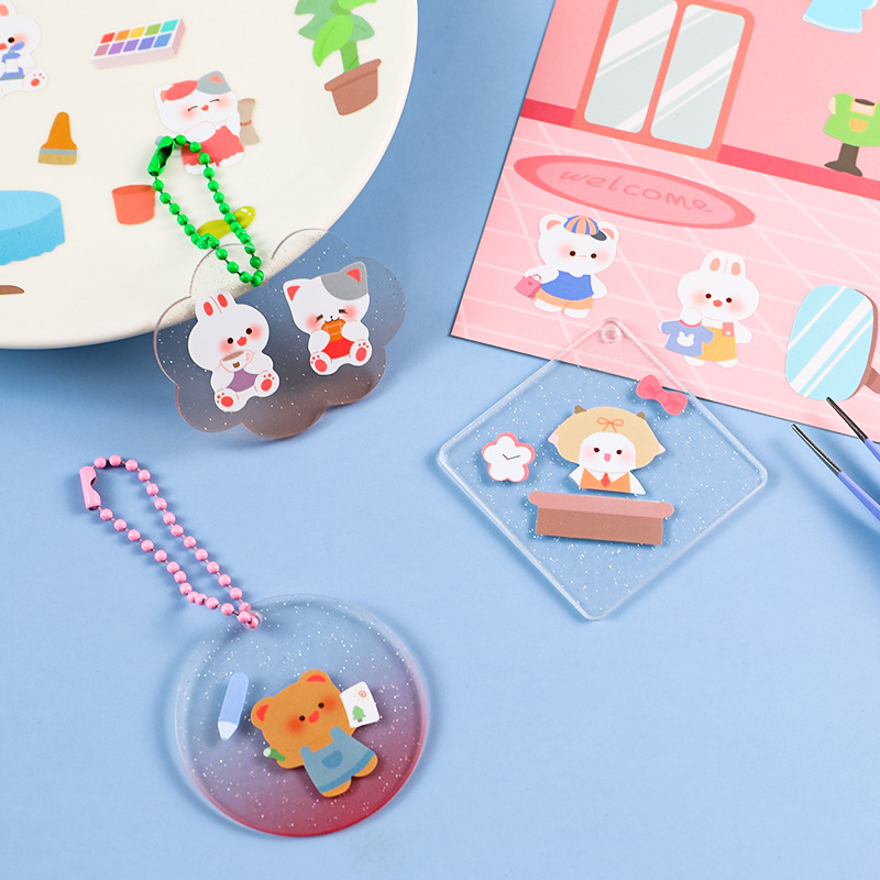Tập sticker lớn kèm tấm dán phong cảnh dễ thương