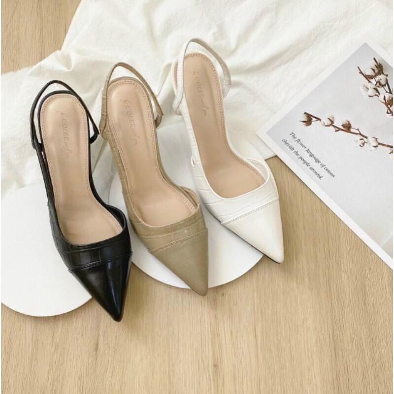 Giày cao gót công sở, hở gót 7cm