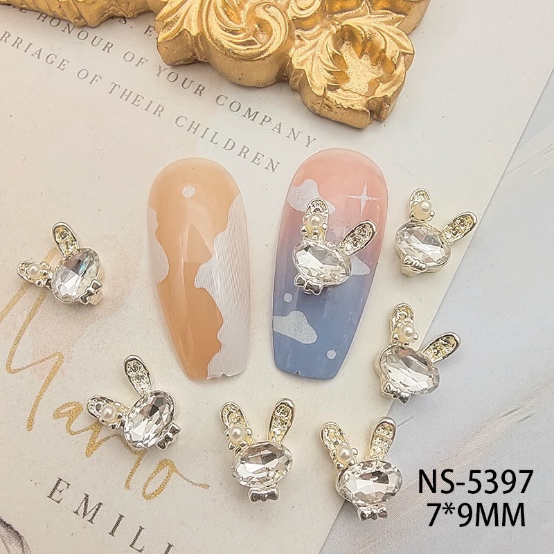 Charm gấu kim loại gắn móng