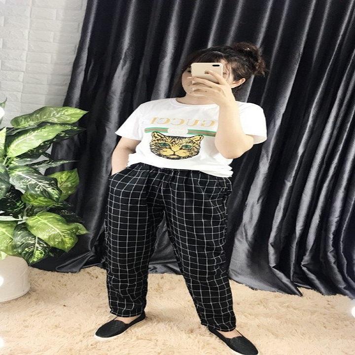 [HCM]Quần baggy sọc caro thời trang nữ