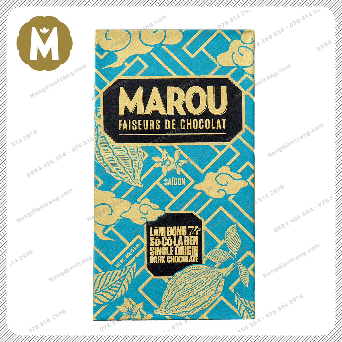 Marou Chocolate Lam Dong 74% Socola Đen - Socola Marou Lâm Đồng 74% Cacao