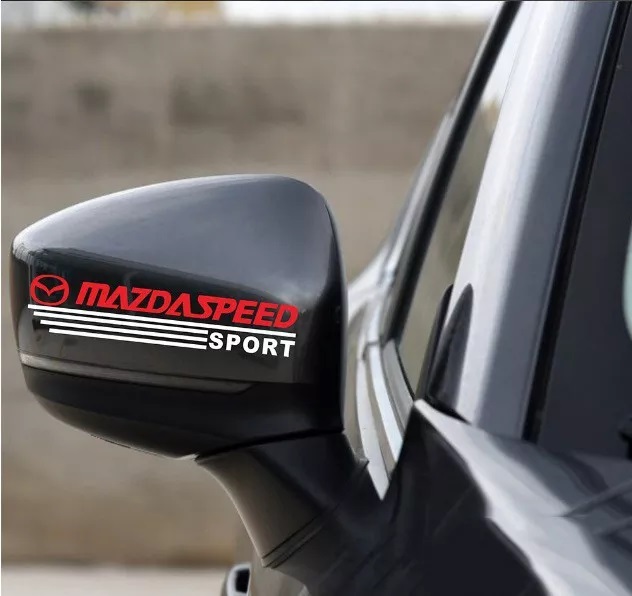 Bộ 2 tem dán gương chiếu hậu ô tô mazda speed