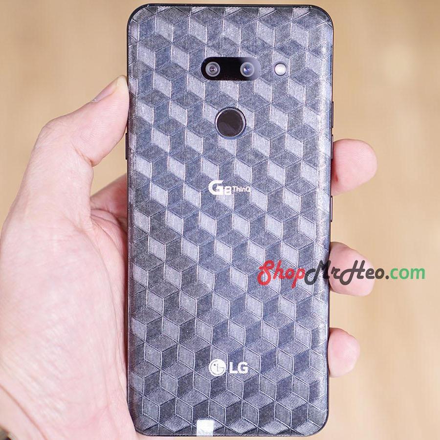 Bộ 3 skin dán mặt sau lưng vân 3d carbon lg g8 thinq - có đủ loại 2 camera và 3 camera