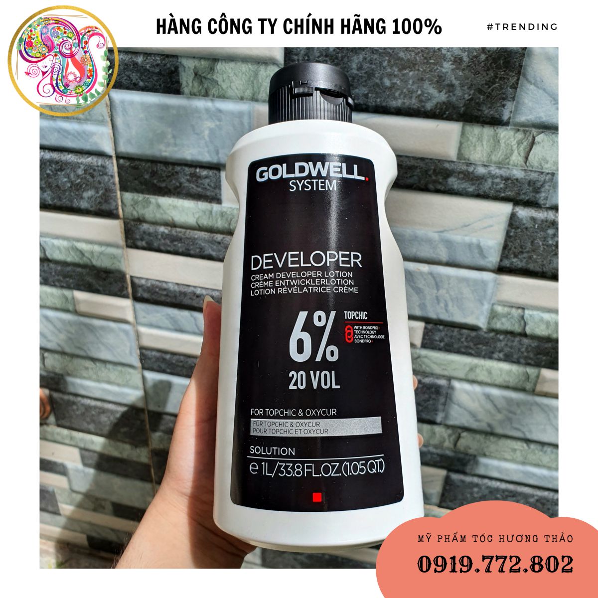 [MẪU MỚI] KEM OXY DUNG MÔI PHA MÀU NHUỘM TOPCHIC OXY GOLDWELL 1000ML