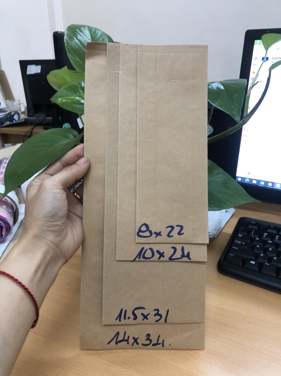 [1kg/size] túi giấy kraft 4 biên - đựng trà cafe