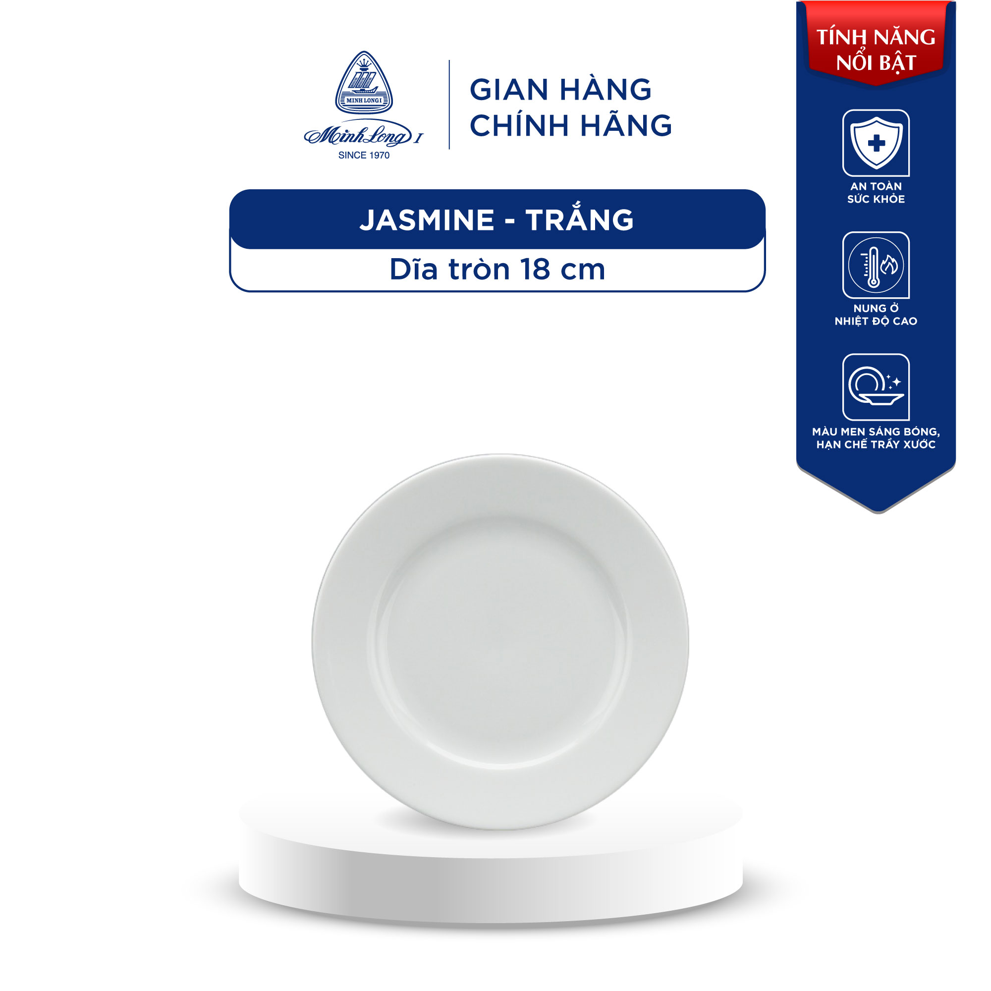 Tô, Chén Sứ Cao Cấp Minh Long - Jasmine - Trắng