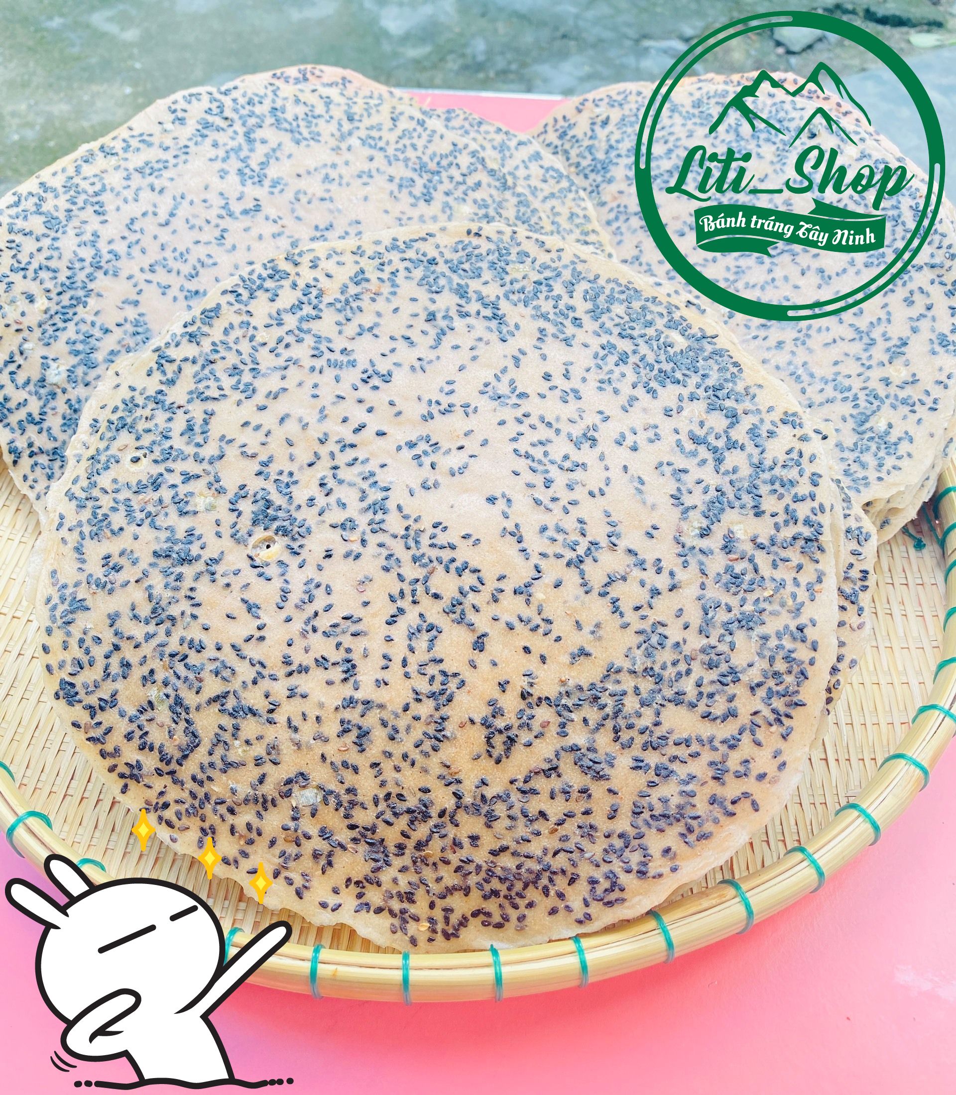 10 cái Bánh tráng Nướng mè dừa 500Gr [Nhiều mè]