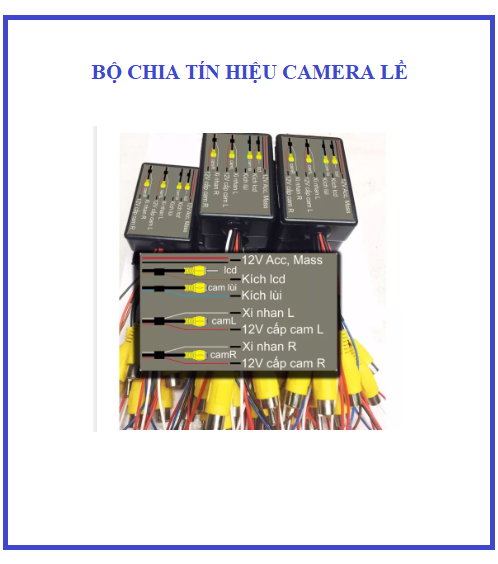 BỘ CHUYỂN ĐỔI TÍN HIỆU 02 CAMERA CẶP LỀ XE HƠI
